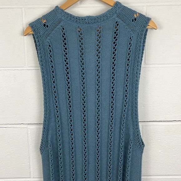 Sundance women’s vella chunky knit sweater duster sleeveless cardigan - Picture 6 of 6